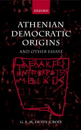 Athenian Democratic Origins and Other Essays | Zookal Textbooks | Zookal Textbooks
