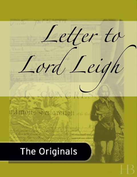 Letter to Lord Leigh | Zookal Textbooks | Zookal Textbooks